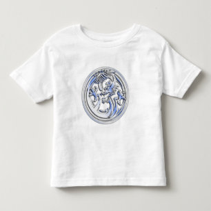 Chrome style Dragon badge on Carbon Fiber Print Toddler T-shirt