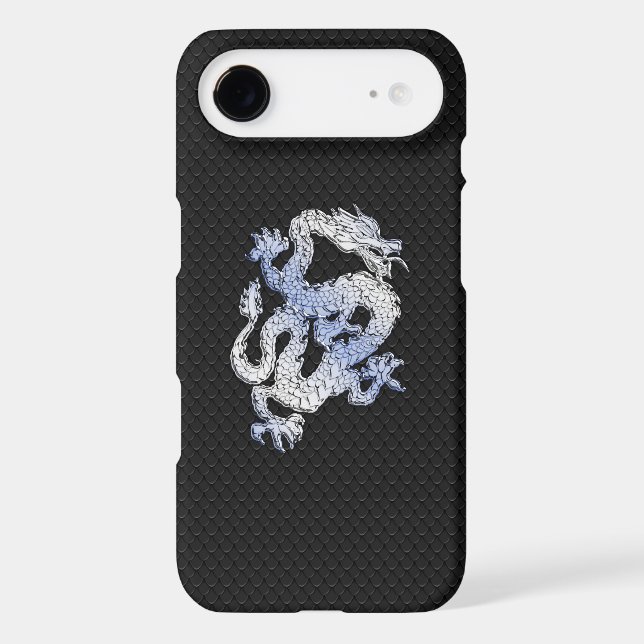 Chrome Style Dragon Black Snake Skin Print Case-Mate iPhone Case (Back)