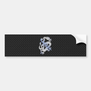 Chrome Style Dragon in Black Snake Skin Print Bumper Sticker