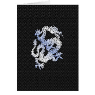 Chrome Style Dragon in Black Snake Skin Print Cards