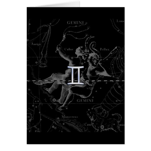 Chrome Style Gemini Zodiac Sign on Hevelius (Front)