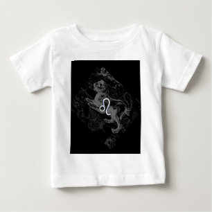 Chrome Style Leo Zodiac Sign on Hevelius Baby T-Shirt