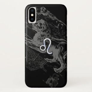 Chrome Style Leo Zodiac Sign on Hevelius iPhone XS Case