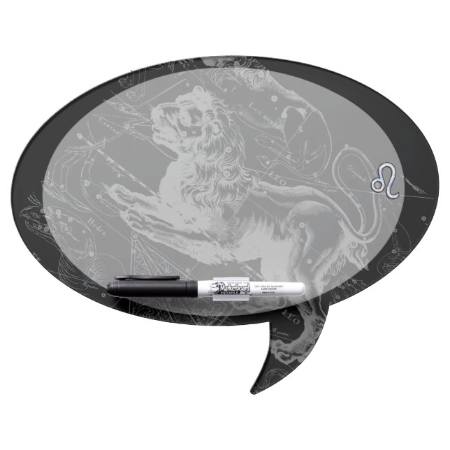 Chrome Style Leo Zodiac Sign on Hevelius Dry Erase Board (Front)