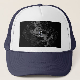 Chrome Style Leo Zodiac Sign on Hevelius Trucker Hat