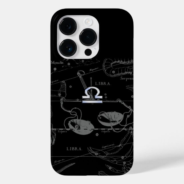 Chrome Style Libra Zodiac Sign on Hevelius Case-Mate iPhone Case (Back)