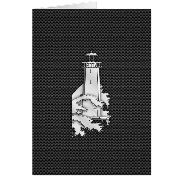 Chrome Style Lighthouse on Carbon Fiber Cards (Front)