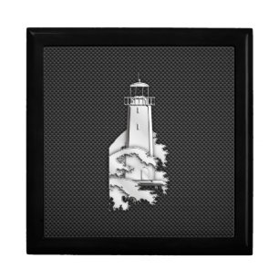 Chrome Style Lighthouse on Carbon Fiber Gift Box
