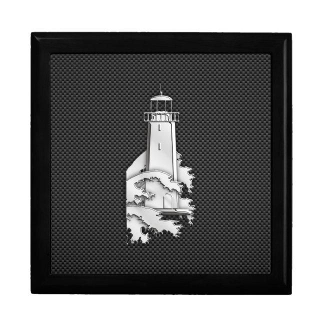 Chrome Style Lighthouse on Carbon Fiber Gift Box (Front)