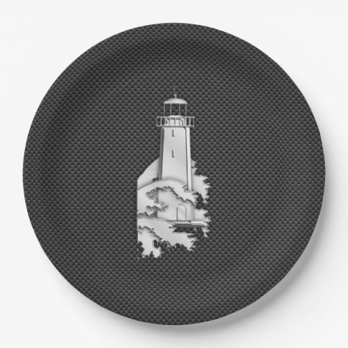 Chrome Style Lighthouse on Carbon Fiber Paper Plates