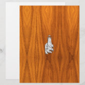 Chrome Style Lighthouse on Teak Wood Decor (Front/Back)