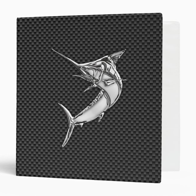 Chrome Style Marlin on Carbon Fiber Binder (Front/Inside)