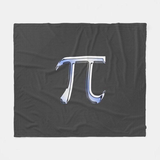 Chrome Style Pi Symbol on Carbon Fiber Print Fleece Blanket (Front (Horizontal))