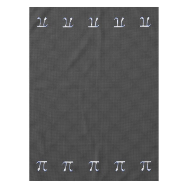Chrome Style Pi Symbol on Carbon Fiber Print Tablecloth (Front)