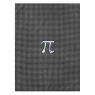 Chrome Style Pi Symbol on Carbon Fiber Print Tablecloth