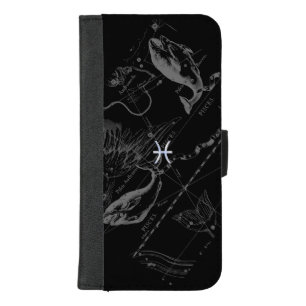 Chrome Style Pisces Zodiac Symbol on Hevelius iPhone 8/7 Plus Wallet Case