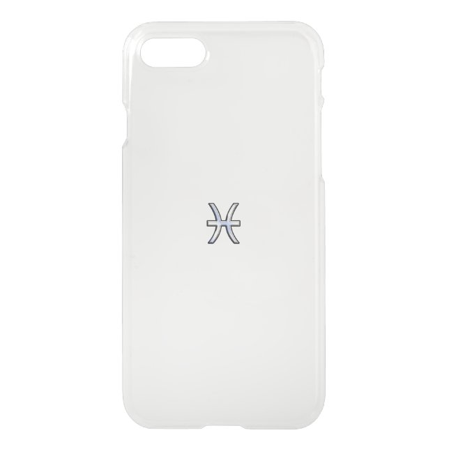 Chrome Style Pisces Zodiac Symbol on Hevelius Uncommon iPhone Case (Back)