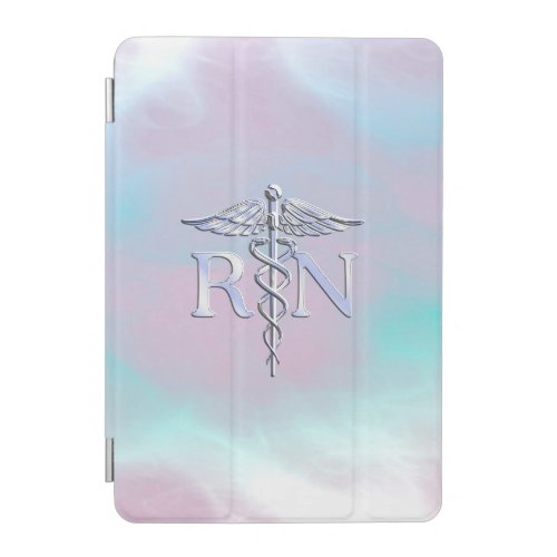 Chrome Style RN Caduceus Medical Mother Pearl Look iPad Mini Cover