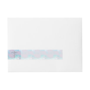 Chrome Style RN Caduceus Medical Mother Pearl Look Wrap Around Address Label