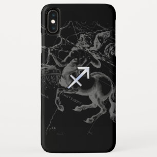 Chrome Style Sagittarius Zodiac Sign on Hevelius iPhone XS Max Case