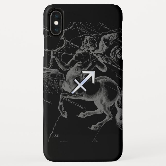 Chrome Style Sagittarius Zodiac Sign on Hevelius Case-Mate iPhone Case (Back)