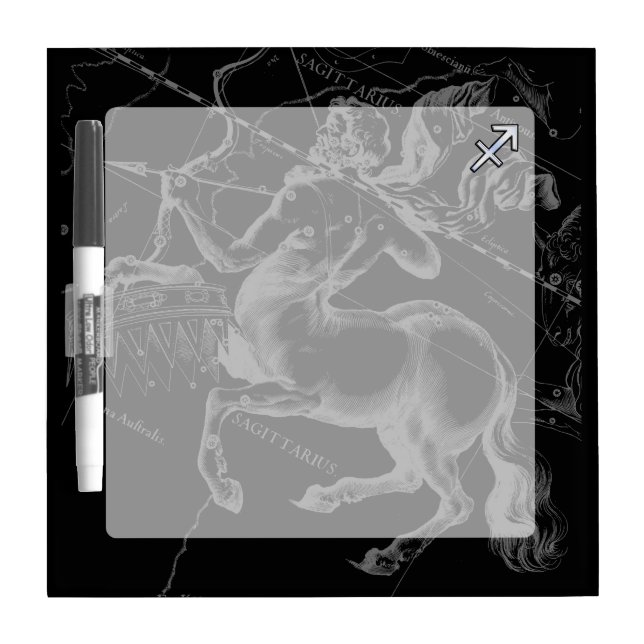 Chrome Style Sagittarius Zodiac Sign on Hevelius Dry-Erase Board (Front)