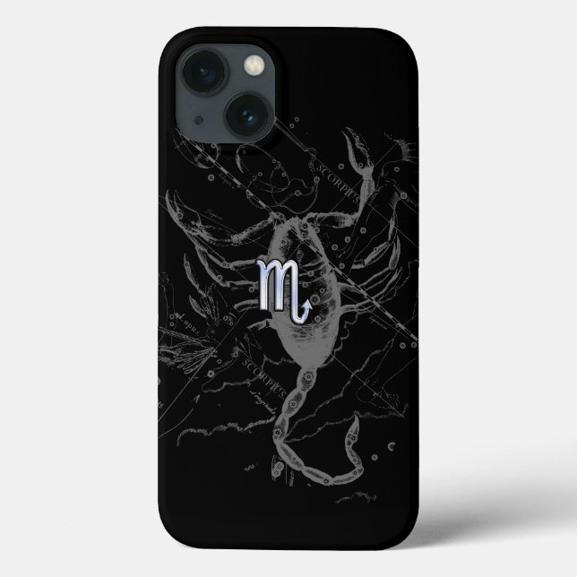 Chrome Style Scorpio Zodiac Sign on Hevelius Case-Mate iPhone Case (Back)