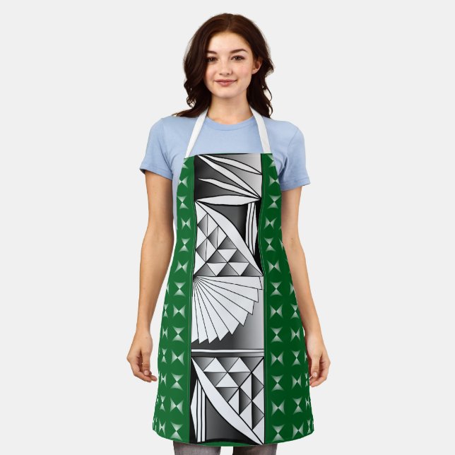 Chrome Sunrise on Evergreen Apron (Worn)