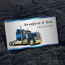 Chrome Transport Blue Semi Trucking Company Business Card