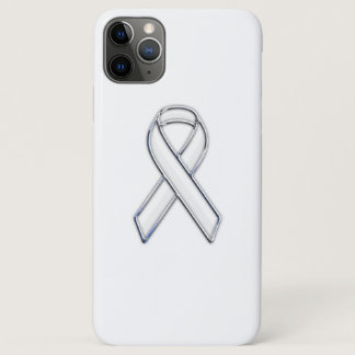 Chrome Trim Style White Ribbon Awareness iPhone 11 Pro Max Case