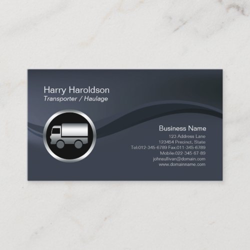 Chrome Truck Icon Transporter Haulage BusinessCard Business Card