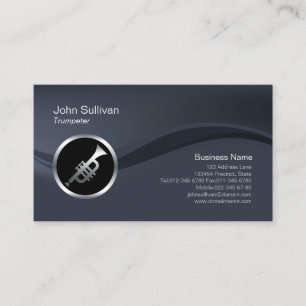 Chrome Trumpet Icon Trumpeter Business Card