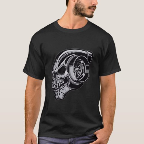 Chrome Turbocharger Skull Shirt Long Sleeve