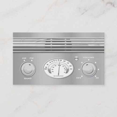 Chrome Vintage Radio Business Cards