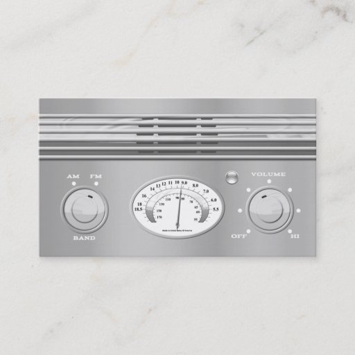 Customizable Chrome Vintage Radio Business Cards