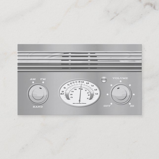 Chrome Vintage Radio Business Card (Front)
