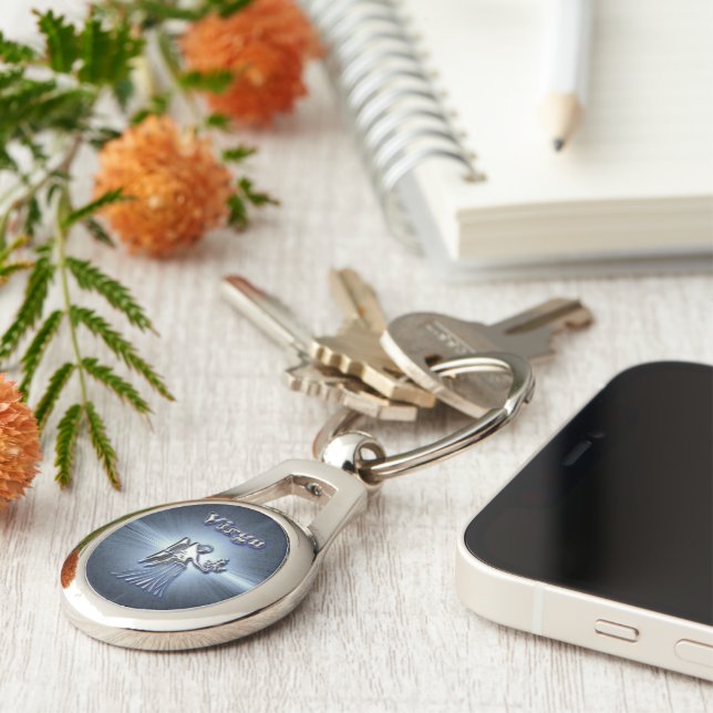 Chrome Virgo Keychain (Side)