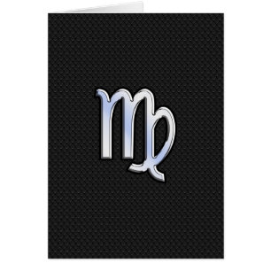 Chrome Virgo Zodiac Sign on snake skin style Cards
