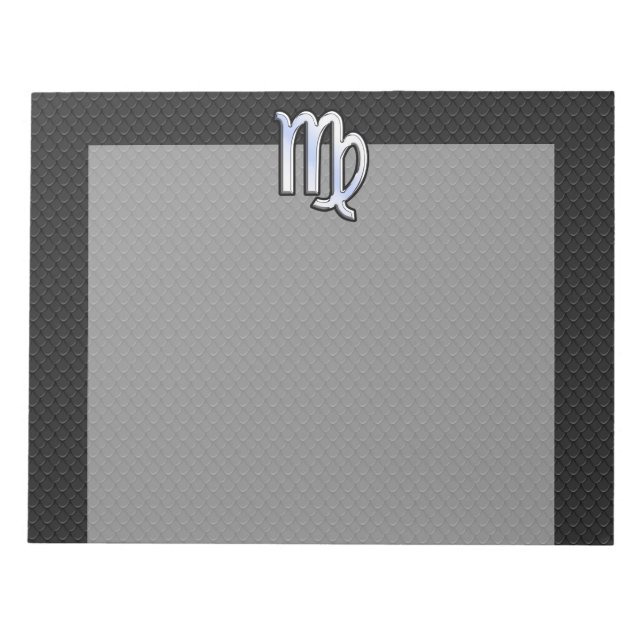 Chrome Virgo Zodiac Sign on snake skin style Notepad (Front)