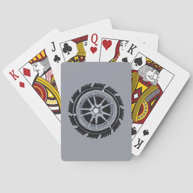 Chrome Wheel Poker Cards (Back)