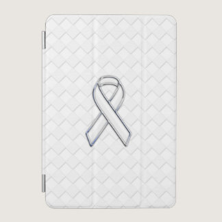 Chrome White Ribbon Awareness on Checkers iPad Mini Cover