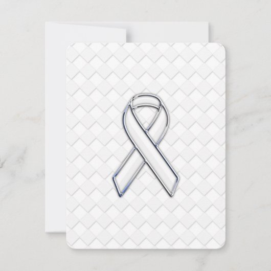Chrome White Ribbon Awareness on Checkers Print (Front)