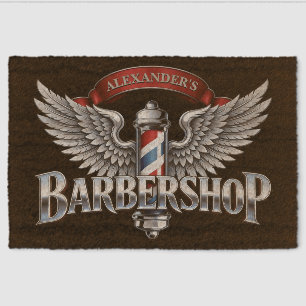 Chrome Winged Barberpole Fiber Doormat