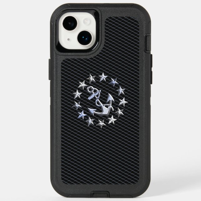 Chrome Yacht Naval Flag on Automotive Grille Decor Otterbox iPhone Case (Back)