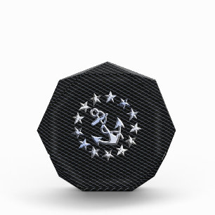 Chrome Yacht Naval Flag on Automotive Grille Print Acrylic Award