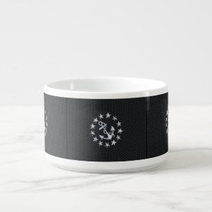 Chrome Yacht Naval Flag on Automotive Grille Print Bowl