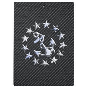 Chrome Yacht Naval Flag on Automotive Grille Print Clipboard