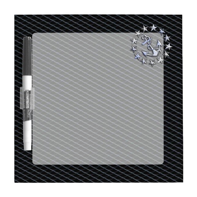 Chrome Yacht Naval Flag on Automotive Grille Print Dry Erase Board (Front)