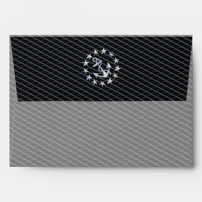 Chrome Yacht Naval Flag on Automotive Grille Print Envelope (Back (Top Flap))