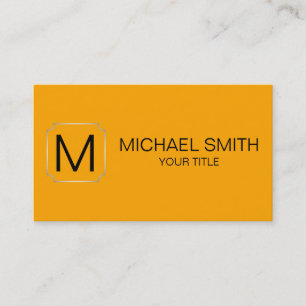 Chrome yellow color background business card